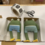 Crochet frog in board shorts by The Crocheting Constable