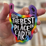 ‘Tassie, the best place on earth’ map bumper sticker