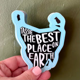 ‘Tassie, the best place on earth’ map bumper sticker