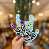 ‘Tassie, the best place on earth’ map bumper sticker