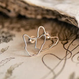 Silver Tasmania map stud earrings by Ruth Evenhuis