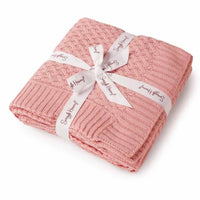 Diamond knit organic baby blanket by Snuggle Hunny