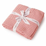 Diamond knit organic baby blanket by Snuggle Hunny