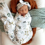 Eden gumleaf organic jersey wrap and topknot set