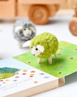 Tara Treasures felt green sheep