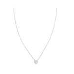 Silver brushed heart necklace by Tiger Tree
