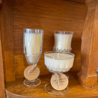 Vintage crystal wine glass candle
