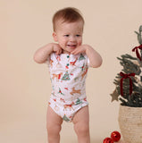 Christmas short sleeve organic bodysuit/onesie