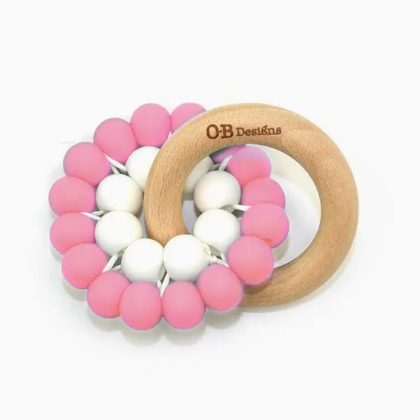 Eco-friendly teether toy by OB Designs - pink