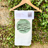 Hand printed kunanyi tea towel by In Various States