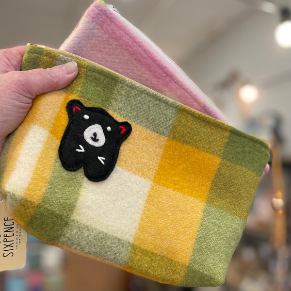 Vintage blanket zip bag by Sixpence