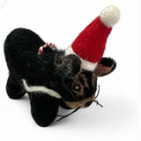 Handmade felted Christmas Tasmanian devil decoration by Vevoke