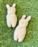 Hand-embroidered felt bunny