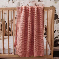 Diamond knit organic baby blanket by Snuggle Hunny