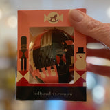 Holly & Ivy artist bauble – Santa’s workshop