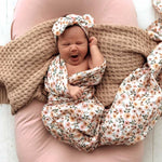 Spring floral organic muslin wrap