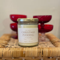 Christmas candle in clear jar
