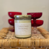 Christmas candle in clear jar