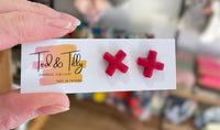 Ted & Tilly cross stud earrings