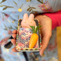Felt pocket bunny in a tin