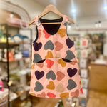 Hearts corduroy pinafore dress with pockets