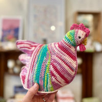 Emotional support crochet chicken