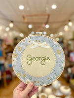 Embroidered name hoop