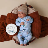 Blue Ocean long sleeve organic bodysuit