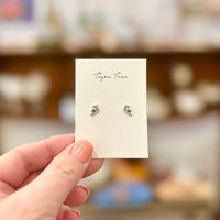 Enamel bluebird studs by Tiger Tree