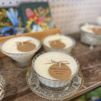 Vintage crystal bowl candle by  Ginki
