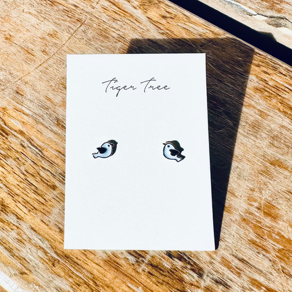 Enamel bluebird studs by Tiger Tree