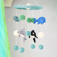 Ocean marine sea creatures felt cot mobile by Tara Treasures  (on hoop)