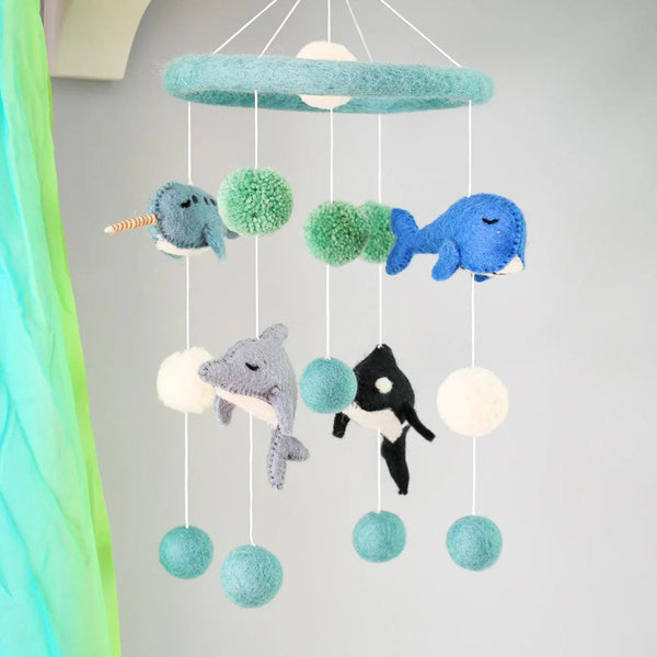 Ocean marine sea creatures felt cot mobile by Tara Treasures  (on hoop)