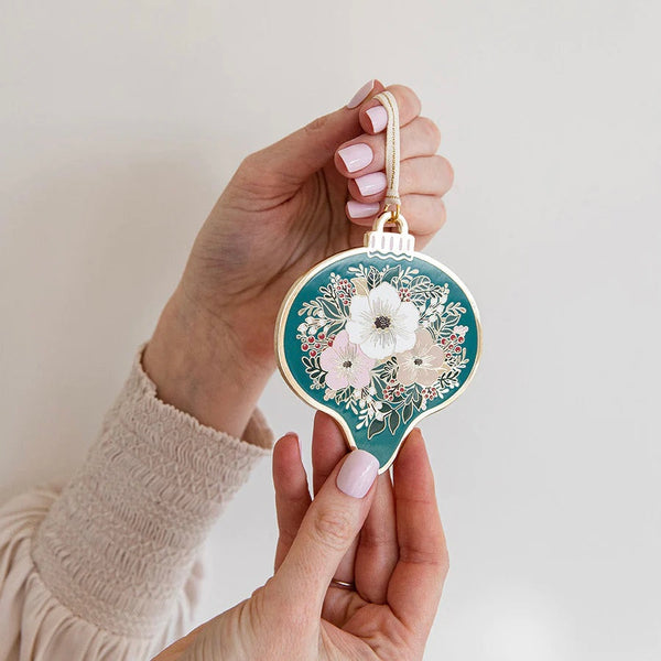 Bespoke Letterpress Enamel Christmas ornament