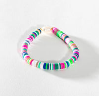 Pearl and heishi bead bracelet by Greenwood Designs