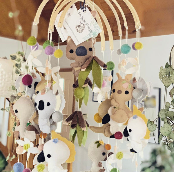 PRE-ORDER Australian animals felt baby mobile by Snuggle Puggle