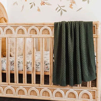 Diamond knit organic baby blanket by Snuggle Hunny