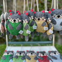 Snuggle Puggle hand-embroidered felt Tasmanian Devil Christmas decoration