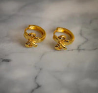 Bow huggie earrings by Greenwood Designs