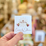 Pink & gold heart porcelain stud earrings