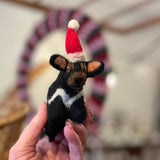 Handmade felted Christmas Tasmanian devil decoration by Vevoke