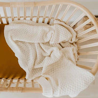 Diamond knit organic baby blanket by Snuggle Hunny
