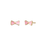 Pink bow stud earrings by Tiger Tree