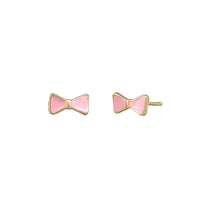Pink bow stud earrings by Tiger Tree