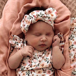Spring floral organic topknot by Snuggle Hunny