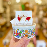 Santa hat porcelain stud earrings