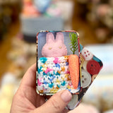 Felt pocket bunny in a tin