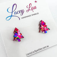 Lacey Lou Christmas tree stud earrings