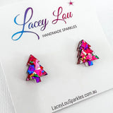 Lacey Lou Christmas tree stud earrings