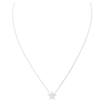 Tiger tree silver brushed star necklace